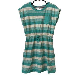 Striped Cotton Kids Dress By Hanna Andersson Size 120 US 6 Blue White